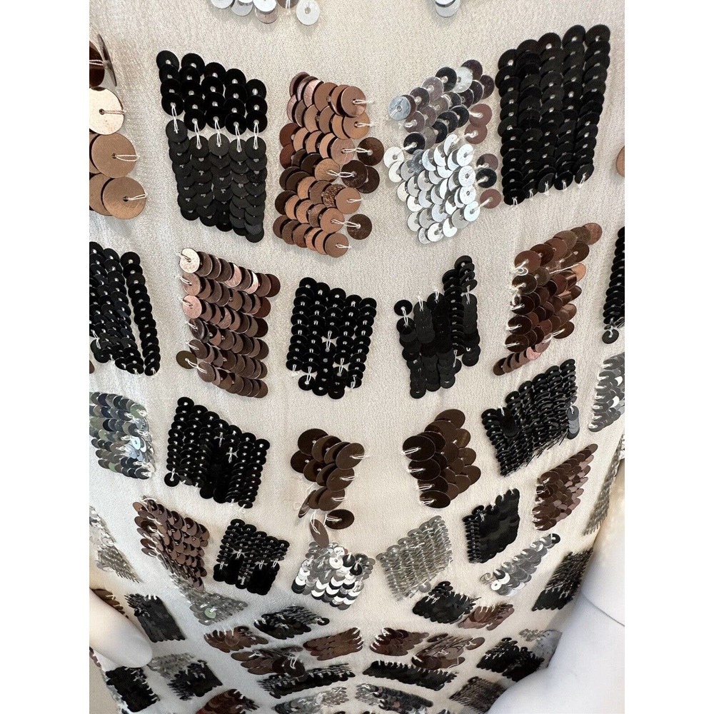 Tessora Womens Razor Back Hi Lo Multicolored Sequin Dress size XS NWT Orig $385 - Picture 7 of 16